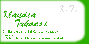 klaudia takacsi business card